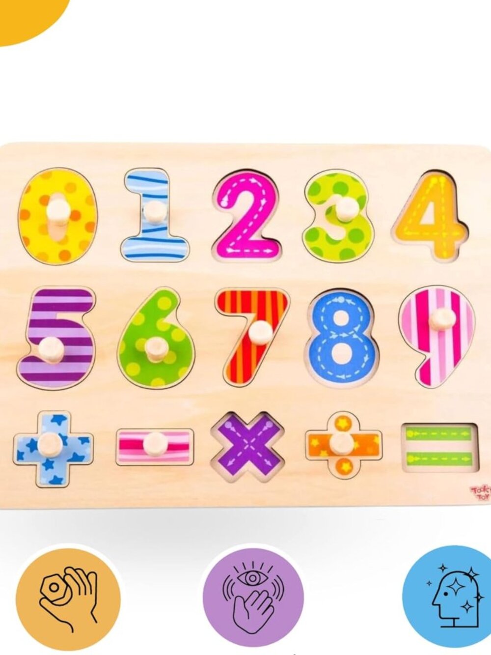 Montessori Wooden Number Puzzle, Toddler Math Matching Learning Toy - Picture 8 of 9